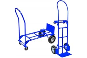 Mega-M Wózek transportowy magazynowy kurierski 2 w 1 MŁYNARKA 250KG KOŁA ŁOŻYSKOWANE rozkładany MOCNY (niebieski)