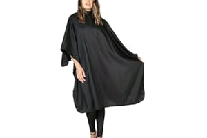 IC-collection Professionelle Haarschneideumhang Schwarz mit Hakenverschluss, antistatisch, wasserabweisend