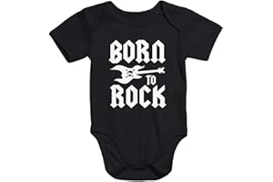 MoonWorks® Kurzarm Baby Body Born to Rock Hardrock Heavy Metal Bio-Baumwolle