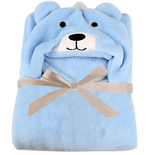 niceEshop(TM) 3D Bear Baby Infant Newborn Hooded Bath Towel Blankets (Blue)