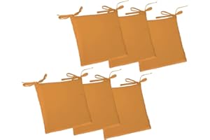 MYVORREI 6 Cuscini Sedia cm 40x40 h 4 Fodera Tinta Unita Cotone 100% Interno WF spessore cm 4 sfoderabile in 30 Colori Realizzabile su Misura