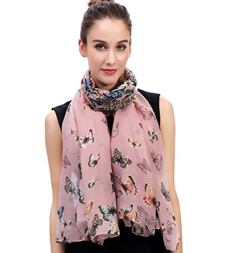 Lina & Lily Bufanda para Fulares Mujer Mariposa (Rosa)