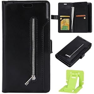 Galaxy Note 8 Hülle,Multifunktions Wallet Case für Samsung Galaxy Note 8,Ekakashop Premium Retro Schwarz Muster PU Leder Standplatz Fall Hülle Case Bookstyle Flip Schale Weichen Silikon Schutzhülle Klapptasche Etui Magnetverschluß mit Standfunktion für Samsung Galaxy Note 8 + 1x Kostenlos Ständer (Farbe zufällig)