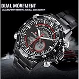 Fenkoo Herren Armbanduhr Quartz LED / Kalender / Chronograph / Wasserdicht / Alarm Legierung Band Schwarz / Silber Marke-