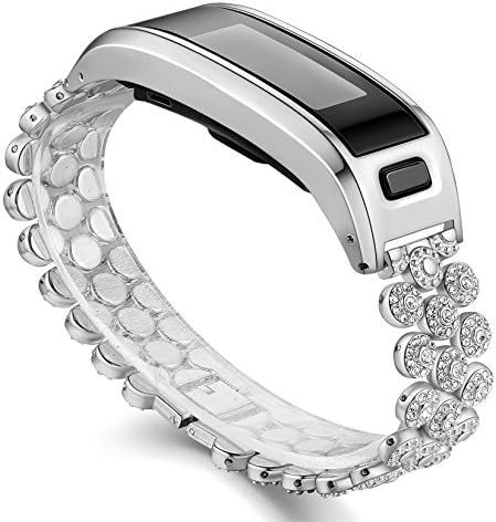 Gocybei Replacement Strap Compatible for Garmin Vivosmart HR, Metal Case With Adjustable Watchband Accessory Band Compatible for Garmin Vivosmart HR