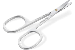 OTTO HERDER babysax rund rundad, 9 cm, sax av rostfritt stål, nagelsax för nagelvård för små barn och spädbarn, vård av naglar och fotnaglar