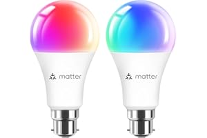 ANWIO Ampoule Connectée Matter B22, Intelligente Dimmable 13W, Intensité Réglable, 1521LM, Baïonnette Matter, Contrôle Vocal