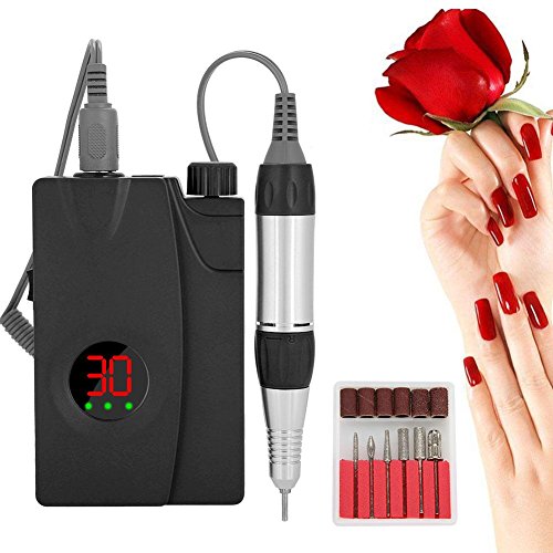 Macchina portatile per trapano unghie, 30000 RPM Utensili elettrici ricaricabili per unghie per lucidatura dei file Strumenti per pedicure manicure con display e kit gel UV acrilici per lucidatura