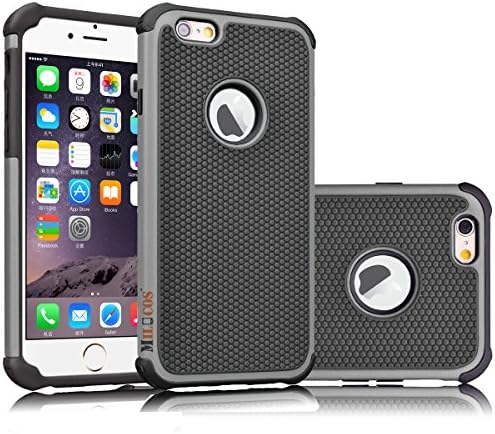 iPhone 6s plus Case, iPhone 6 plus case, Milocos Shock Absorbing Hybrid Best Impact Defender Rugged Slim Plastic Outer and Rubber Silicone Inner for iPhone 6 plus and 6s plus (5.5 inch) [Gray/Black]
