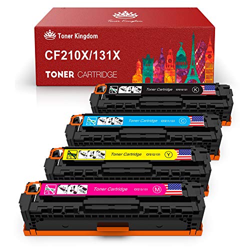 Toner Kingdom 4 Paquet Compatible pour HP 131X CF210X CF211A CF212A CF213A Cartouches de toner pour HP LaserJet Pro 200 Color M251n, Color M276n, M251nw, M276nw Imprimante (1 Noir, 1 Cyan, 1 Jaune,1 Magenta)