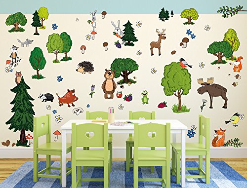I-love-Wandtattoo WAS-10005 Wandsticker Kinderzimmer "Waldtiere" Sticker Aufkleber Wandtattoo Wandaufkleber