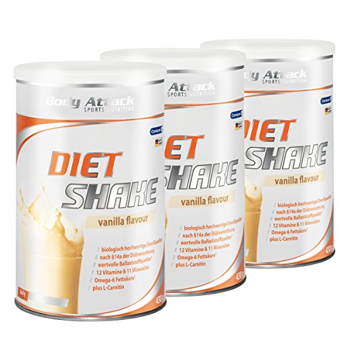 Preisvergleich Produktbild Body Attack Diet Shake, Vanilla, 3er Pack (3x 430g)