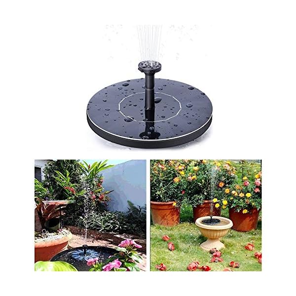 Yardwe Pompa Fontana Solare 7V 1.4W Solare Pompa laghetto da Giardino Pompa Acqua Pompe per Fontane da Giardino per…