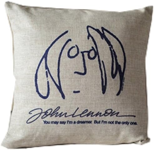 fringcoook Decorative Throw Pillow Cover Cushion Case Beatles Imagine John Lennon Caricature 16X16 Inches