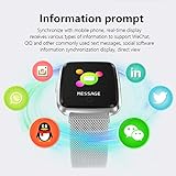 HUIJIN1 Fitness-Tracker, 1,3-Farben-Screen-Sport-Armband Herz Rate Blutdruck-Schlaf-Erkennung intelligente Erinnerungsarmband, kompatibel mit Android IOS System,silversteel