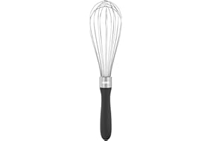 U-Taste Frusta da Cucina: 28 cm Medio Frusta a Palloncino in Acciaio Inox 18/10, con 8 Fili Altamente Flessibili e Manico in Silicone per Battere, Mescolare Impasti e Creme (Nero)