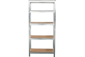 SiKy Galvanised 5 Tier Shelf, Standard: H 150 x W 70 x D 30 Cm, Steel & MDF Boltless Shelves(175KG Per Shelf), 875KG Capacity Garage Shed Storage Shelving Units, 5 Year Warranty