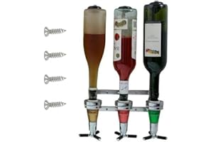Ianulus An der Wand Montierter Weinspender, 3 Flaschen Weinspender, Weinspender, Bar Butler Flaschenständer Getränkeständer für Cocktails, Bartending, Mixwein, Bar, Küche (30ml)