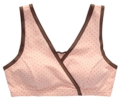 KUCI® Women's Nursing Tank Sleep Bra for Nursing (XL, Pink Dot)