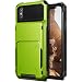 Produktbild iPhone X Hülle, VRS Design® Kartenfach Schutzhülle [Grün] Reisetasche Zubehör Etui Schlagfesten 5 karten Case Kratzfeste Cover Stoßsichere Handyhülle - kabelloses Laden kompatibel [Damda Folder] für Apple iPhone X / iPhone 10 (2017)