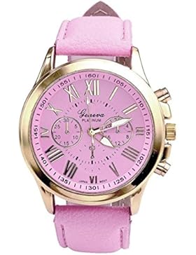 Frauen Uhr, rawdah Ziffern Kunstleder Analog Quarz Armbanduhr PK