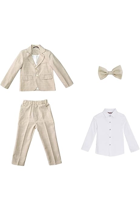 Vestito Formale Bambino - Set Smoking Con Papillon, Blu Scuro, Taglie 1-4 Anni, Cotone Misto - Foto 9