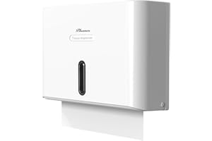 PLUSSEN Dispenser di asciugamani di carta ABS igienico Commerciale per asciugamani pieghevoli Montato alla parete (6007-bianco)