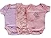 OCTAVE® Baby Short-Sleeved Body Suits. Pack of 3. 100% Cotton - Size: 9-12 Months, Colour: Pink