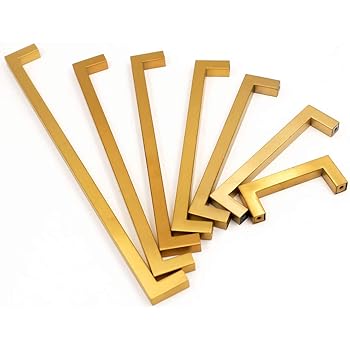 10x Goldenwarm® T Stangengriff Möbelgriffe Messing goldfarben Hohle