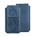 Produktbild Jisoncase Echtleder Handytasche Hülle für iPhone XS/iPhone X Schutzhülle mit verborgenen Magnetverschluss Ledertasche Etui Case (Blau) - JS-IPX-13A40
