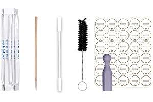 JINGJIN DIY Reinigungswerkzeug-Set für IQOS, inklusive Borstenbürste, Wattestäbchen, Ölabsorptionspads, spitzem Wattestäbchen und vorbefeuchteten Wattestäbchen, sauberer Anti-Bruch-Stöpsel, weiß, Middle