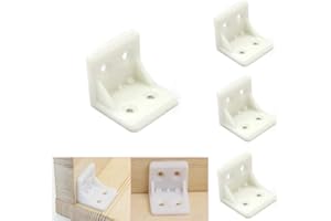 DONLEEVING Luckycivia 30Pcs Plastic Furniture Corner Brace, 4-Hole Right Angle Board Holder, L Shape Bracket, Shelf Support Corner Brace (White)