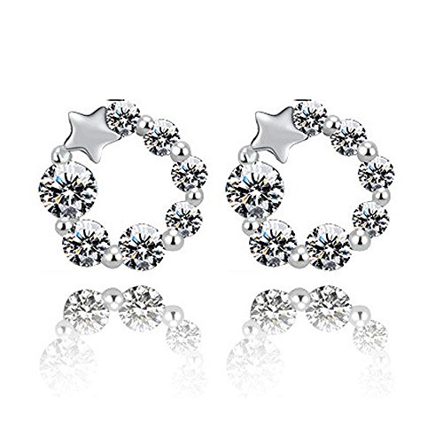 Pendientes Plata de Ley 925 3A Circón para Mujer con Caja hermosa by CJbrother