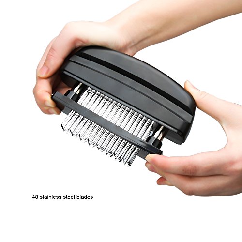 UBLISS Edelstahl Hamstring Messer Hammer Fleisch Schatz für lose Fleischklopfer Gerät 48 Blades (Black) - 5