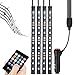 Young Lot de 4 Bande Lumières de Voiture 48 Lumières intérieur de Musique Multicolores de LED d'Ambiance de Décoration, Télécommande sans Fil