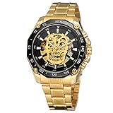 FORSINING Men's Skeletn Skull Dial Automatic Self-Wind Stainless Steel Wristwatch