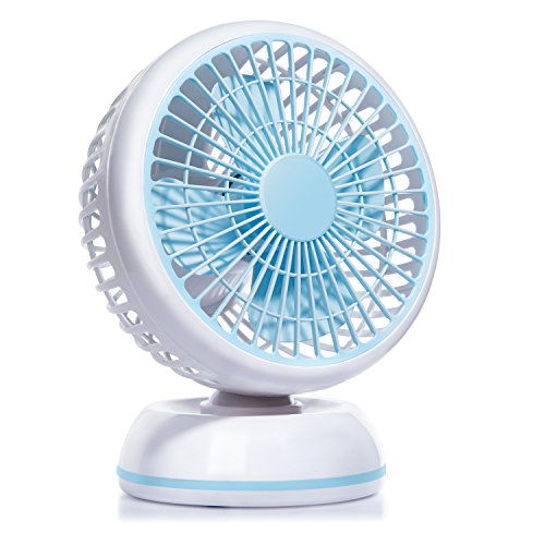 E-PRANCE USB Ventilator Tischventilator Mini Fan, Kraftvoller und Geraüscharmer, 360°/30°Winkel Drehbar mit einziehbarem USB-Kabel, 2 Geschwindigkeitsstufen,ideal für Büro Schreibtisch und Kinderzimmer,WEEE Zertifiziert,Weiß - 9