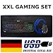 Produktbild Combusters XXL Gaming Set Beleuchtete Tastatur USB Keyboard + 4000dpi Maus Mouse + XL Gamer Mauspad Mousepad - QWERTZ für PC Computer Tower Laptop extern mit Beleuchtung Bundle Setup beleuchtet LED