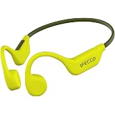 IFECCO Bone Conduction Headphones, Wireless Bone Helmets with Microphone | Headphones for Running Cycling Fitness, IPX5 Water