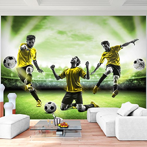 Fototapete Fussball 352 x 250 cm - Vliestapete - Wandtapete - Vlies Phototapete - Wand - Wandbilder XXL - !!! 100% MADE IN GERMANY !!! Runa Tapete 9049011b