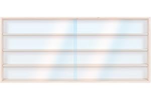 Alsino Vitrina (v125.4) para Hobbies Escala H0 y N (Madera de Abedul, con 2 Lunas de plexiglás, tamaño 125 x 39 x 8,5 cm, Vitrina, Vitrina, Expositor, collezionismo