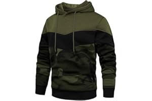 AOTORR Men’s Fleece Hoodie Pullover Casual Hooded Sweatshirt Contrast Color Top with Kanga Pocket