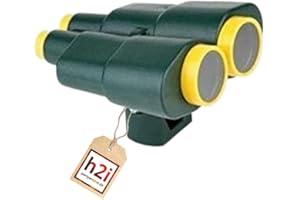 H2i Jumelles télescopiques pour enfant en plastique vert – jaune sans fonction de grossissement optique