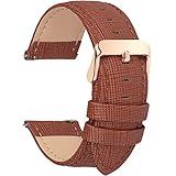 Fullmosa Uhrenarmband, Cross Serie Echtes Lederarmband Ersatzband Smart Watch Armband mit Edelstahl Metall Schließe 16mm Braun