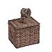 Produktbild Aufbewahrungsbox mit 12 Serviettenringen Rattan Korb Naturrattan Rattankorb Flechtkorb