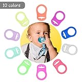 NUOLUX 10 Stück Baby Silikonring Adapter für Schnullerketten - 3