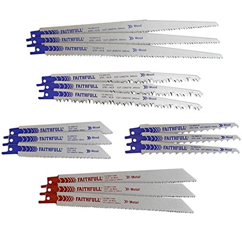 Preisvergleich Produktbild Faithfull Säbelsägeblatt Set 15 Stück xms17sabre