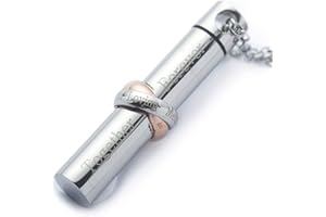 MCJKP Cremation Jewellery Urn Necklace for Ashes Cylinder Pendant Engraved Together Forever in Loving Memory Keepsake Pendant Memorial Jewellery Gift Urns for Human Pets Ashes
