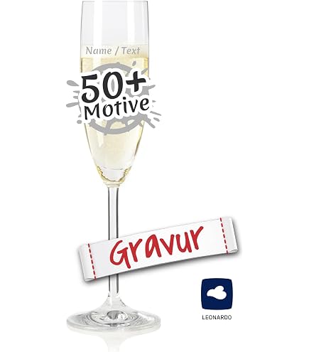 Leonardo Einhorn Sektglas – Mit Personalisierbarer Gravur, 190 Ml, Spülmaschinengeeignet, Perfekt Als Geschenk