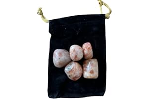 PANDIUI23 5 Piedra solar Natural - 5 Cristales Pulidos con Propiedades Energéticas, piedra solar pulida (Piedra solar, 5 PCS)